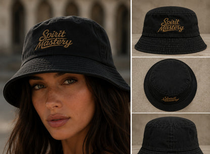Spirit Mastery™ Vintage Bucket Hat – Washed Black